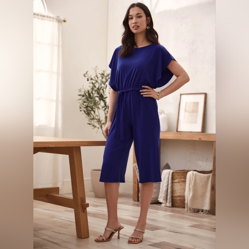 Laura Petites Batwing Sleeve Jersey Jumpsuit